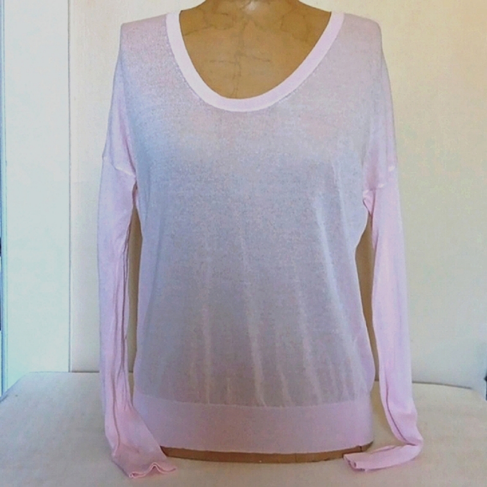 CAbi Lite Pink Semi Sheer Top